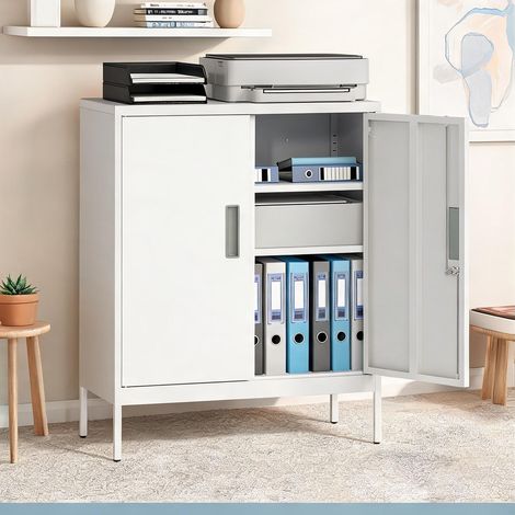 Meuble de rangement de bureau en acier 80 x 40 x 100 cm (1/5)