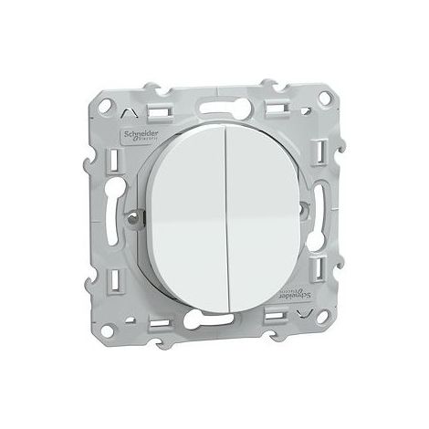 Schneider S320214 Ovalis - Double-pole two-way switch - 10A - White