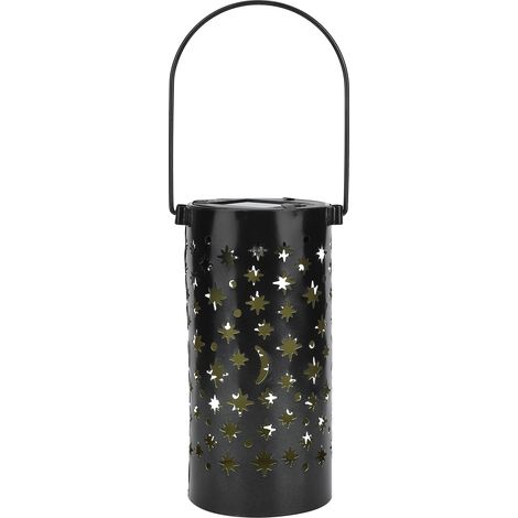 Lampe solaire LED creuse en fer pour jardin ou terrasse, étanche (lumière lune et étoiles) (1/5)