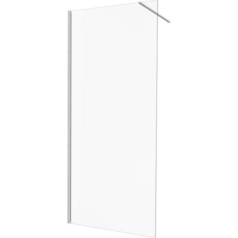 KINEDO - Paroi Douche Solo Design - Verre de 6 mm + Profilé Aluminium - Traitée Anti-Calcaire - Fabriquée en France - L.100 cm x H.200 cm - verre transparent + Profilé Inox Brossé (1/5)