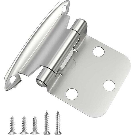 10 Stück Silber Selbstschließende Schrankscharniere mit Schrauben Metall Möbelscharnier (1/4)