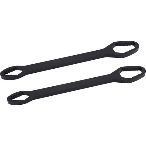 Doppelseitiger verstellbarer Schraubenschlüssel, 260 mm, legierter Stahl, selbstsichernd, universell, multifunktional, 2er-Set, verstellbar für Wartungsarbeiten, schwarz (1/5)