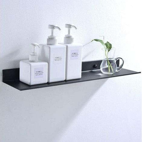 Ulisem 1-teiliges Badezimmer-Wandregal aus Metall – rostfrei – Schwarz (30 cm) (1/4)