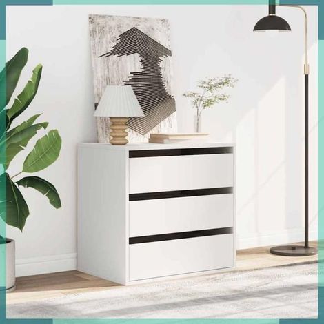 852843 Commode d'angle blanc 60x41x58 cm bois d'ingénierie (1/5)