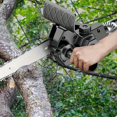 Umrüstkopf für elektrische Bohrmaschine zur Kettensäge, 6-Zoll-tragbare Mini-Gartensäge für den Außenbereich, universelles Umrüstzubehör für Garten- und Holzarbeiten. (1/4)