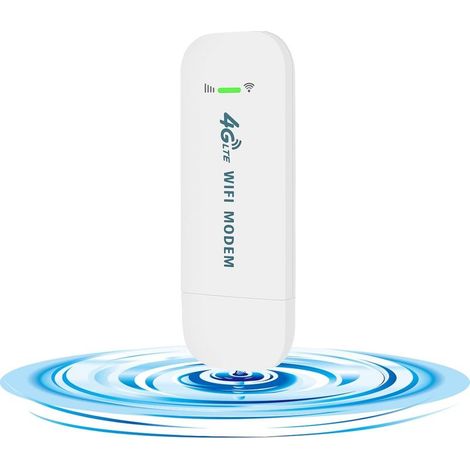 Clé Internet 4G 150 Mbps, 4G LTE USB Dongle WiFi, Wireless Cle Modem 4G avec Emplacement, Adaptateur réseau 4G LTE, Clé USB Appliquer à la Boutique/à la Maison, Connecter 10 Utilisateurs (1/4)