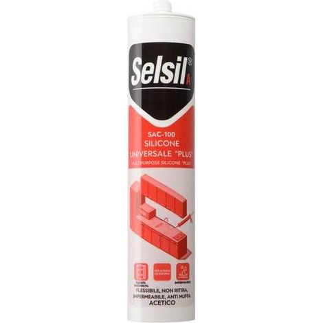 25 x SELSIL SILICONE ACETICO PLUS GRIGIO 280 ML RAL 7040