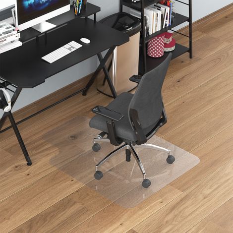 Tapis chaise de de bureau transparent - protège-sol antidérapant en plastique polyvalent pour parquet et sols durs - 90x120cm