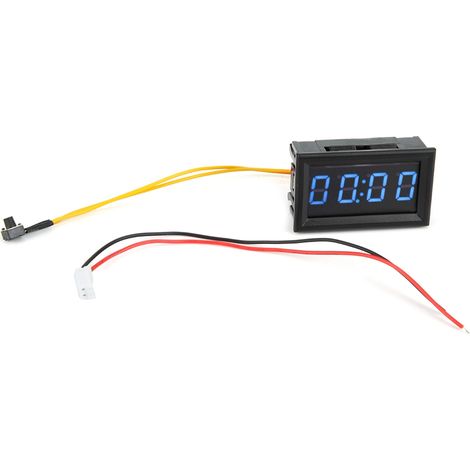 Haofy Horloge LED de Voiture Corloge de Voiture LED Numérique pour Plans de Bateaux avec Affichage Clair Ajustement Universel 4.5-30V Tension d'entrée Bleu Vert Rouge (BLUE) (1/5)