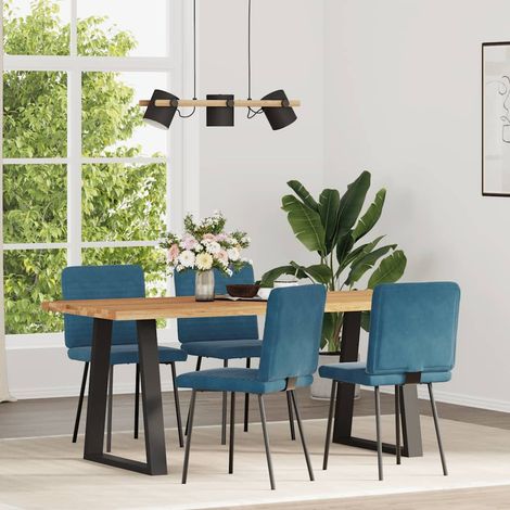 Lot de 4 Chaises à manger,Chaise de cuisine Bleu Velours CFW22159 (1/5)