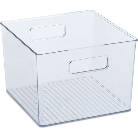 Pratico organizer per frigorifero con maniglie 15,5 x 21 x 21 cm conservazione visibile design moderno in plastica trasparente 130012072