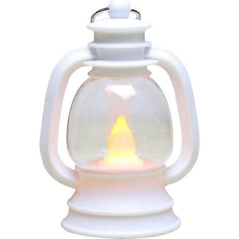 Lampe à pétrole rétro vintage, mini lanterne suspendue portable avec éclairage LED pour extérieur - Type B - Blanc (1/5)