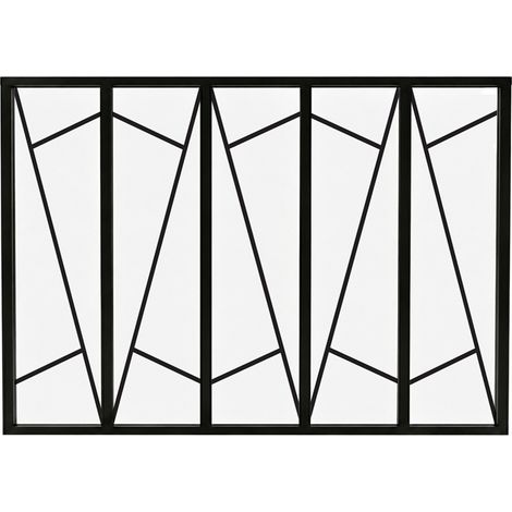 Verrière atelier intérieure aluminium noir 5 vitrages 168 x 117 cm - Décor art déco - Prisme - noir et transparent - Verre trempé (1/5)