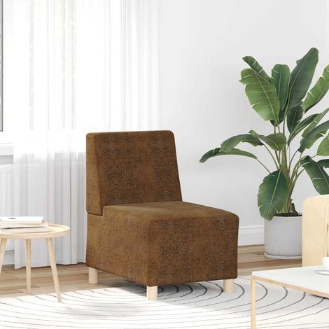  Sofa Stuhl  mit Kissen Braun 55 x 74 x 82 cm Faux Wildleder vidaXL (1/5)