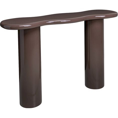 Console laquée au design sculptural - châtaigne