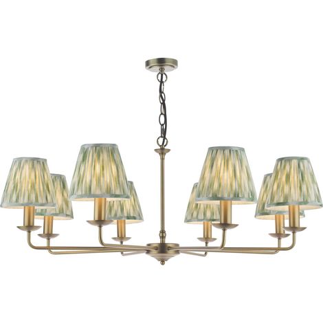 Dar Favian Suspension Favian à 8 lumières, bronze mat avec abat-jour (1/2)