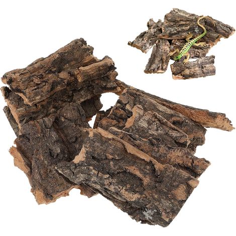 Pack of 10 Natural Cork Bark Tree Bark Decoration Approx. 5-9 cm for Terrariums Climbing Platform and Hiding Place for Geckos, Lizards and Bearded Dragons (1/5)