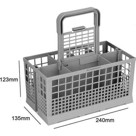 Boîte de rechange pour panier à couverts universel à 8 compartiments, robuste et stable, adaptée aux lave-vaisselle multifonctions. (1/4)