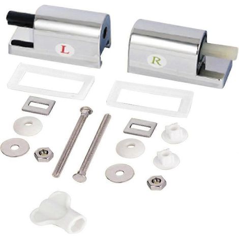 Charnières de remplacement pour abattant de WC, kit de fixation pour fermeture amortie avec accessoires d'installation, compatible avec la plupart des abattants (argenté) g20242307609 (1/4)