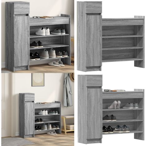 Schuhschrank Grau Sonoma 100,5x28x100 cm Holzwerkstoff - Holzschrank - Schuhablage (1/5)