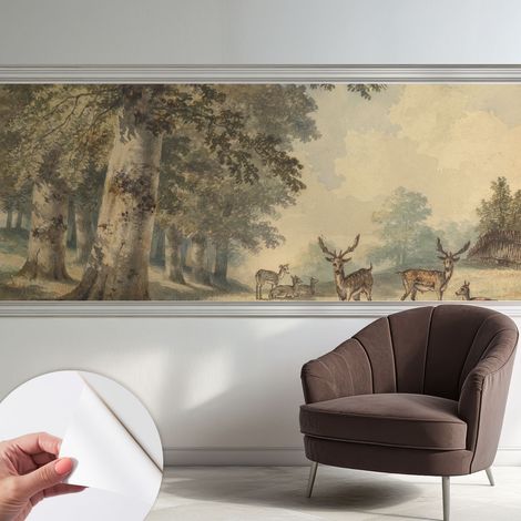 Selbstklebend Tapete - abwaschbar - Raumgestaltung Schlafzimmer Wohnzimmer Tapete Waldstille 250x104 cm (1/5)