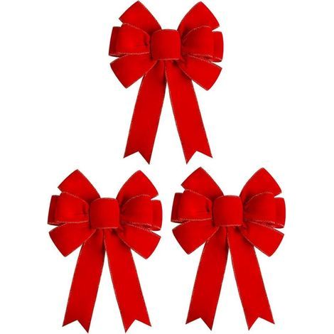 Fiocchi natalizi rossi, grandi fiocchi per ghirlande, alberi, decorazioni esterne (30-35 cm) (1/3)