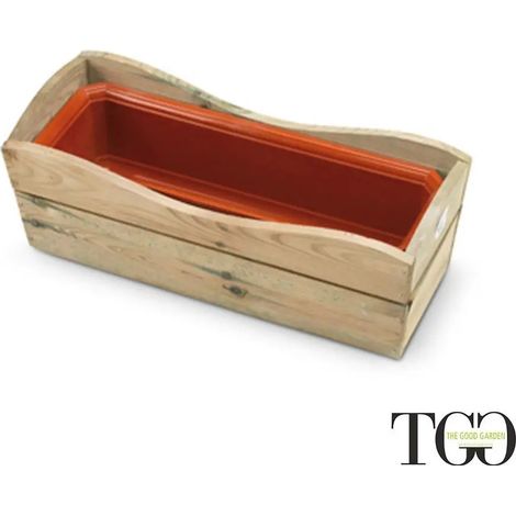 Vaso in legno per esterno Sound Naturale 21x54x19 cm (1/2)