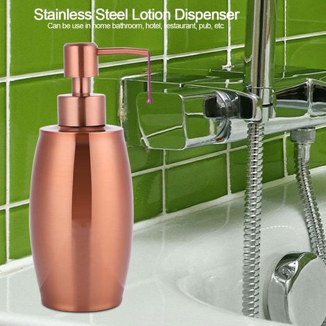 350 ml Flüssigseifenspender aus Edelstahl, manuelle Pumpe für Lotionen, Badezimmeraccessoire, Hotel und Zuhause. (1/5)