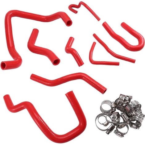 Kit de durites de radiateur rouges compatible avec les modèles Civic D15 D16 SOHC EG/EK de 1992 à 2000 (pièces automobiles) (1/5)