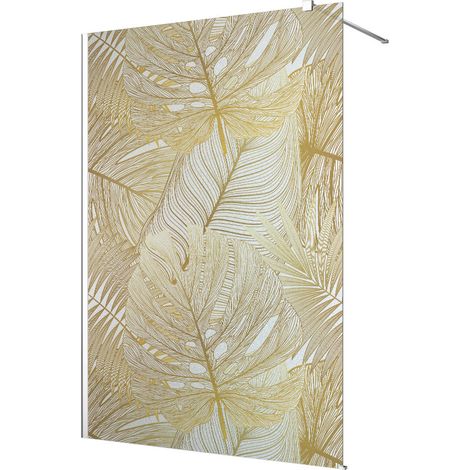 Stickers paroi de douche dépoli - Feuilles Tropicales - 140 x 200 cm (1/2)