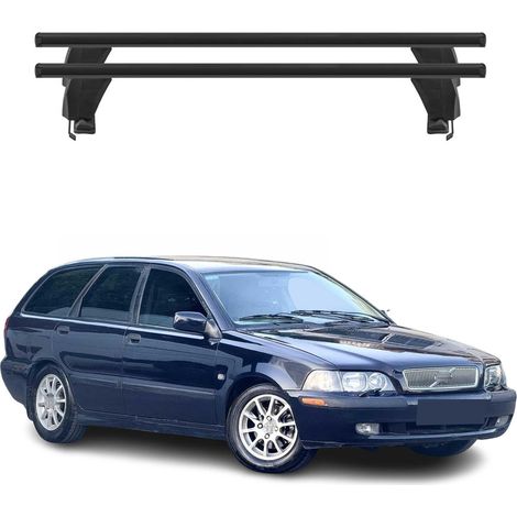OMAC Dachträger Querträger Alu für Volvo V40 1996-2012 – Abschließbar – T-Nut – City-Crash-getestet – Max. 50 kg Schwarz (1/5)