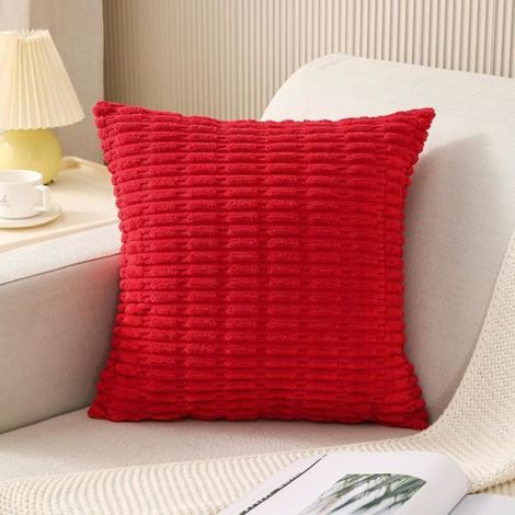 Taie D Oreiller - 45x45 Cm - Velours Côtelé - Décoration Intérieure Chaise Lit Canapé - 2 Pièces (1/2)