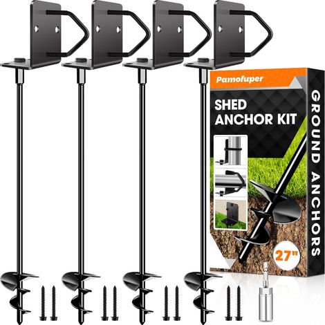 Lot de 4 ancrages au Sol à Visser pour Trampoline – Kit d'ancrage (1/5)