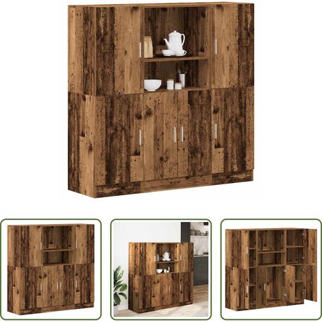 Meuble de cuisine - Ensemble d'armoires de cuisine 3 pcs vieux bois (1/5)