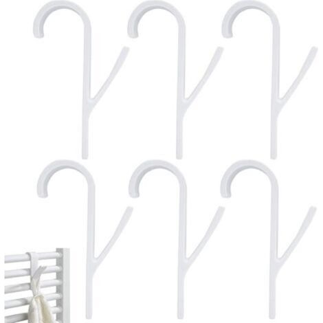 Crochet Radiateur Seche Serviette 4 Pcs Crochet pour Radiateurs Plastique,Crochet Serviette Salle De Bain,Porte Serviettes,pour Tous Les Radiateurs Standards(Blanc) (1/4)