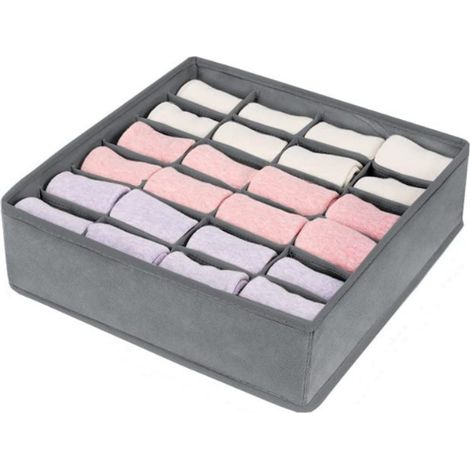 Filiyano – Organisateur de tiroir, 24 boîtes de rangement pliables pour chaussettes, sous-vêtements, cravates, mouchoirs et autres accessoires (lot de (1/5)