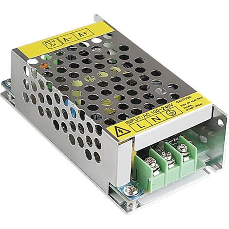 Trade Shop - Transformador Estabilizado 220v-12v Interruptor Trimmer Fuente De Alimentación 2 Amperios -