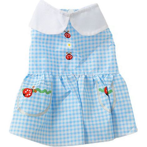 Robe pour animaux de compagnie, douce, respirante, légère, à la mode, vêtements mignons pour chat et chien, pour l'été, marche quotidienne, fête, bleu L (1/5)