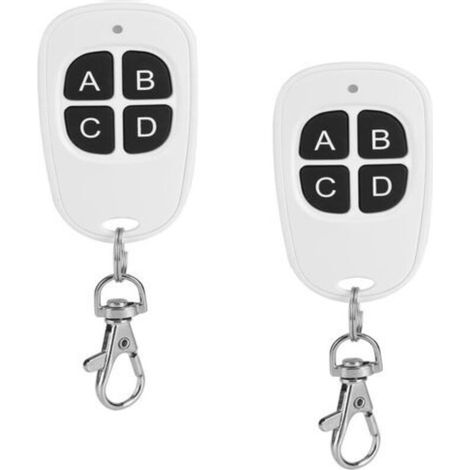 Télécommande universelle 4 canaux 433 MHz pour portail/garage – Compatible code d’apprentissage EV1527 – Lot de 2 émetteurs sans fil (1/5)