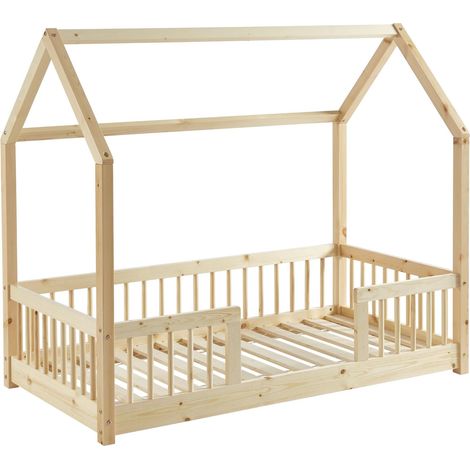Lit enfant cabane Tiny pin Massif 70x140 sommier Inclus (1/5)