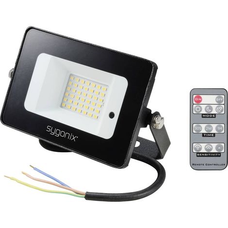 Sygonix – Projecteur LED extérieur 10 W avec détecteur de mouvement – Couleur d'éclairage 4000 K – Indice de protection IP65 – Aluminium moulé (1/5)