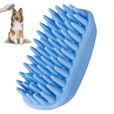 Nouvelle brosse de bain pour chien 2023, brosse de toilettage en caoutchouc pour shampoing, brosse de douche en silicone pour chien, brosse de massage pour animaux de compagnie (chiens et chats à poil (1/4)