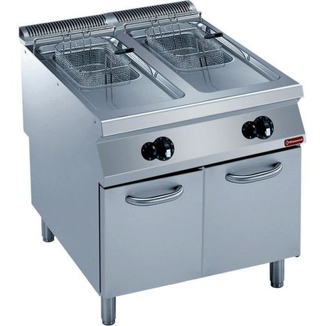Friteuse gaz 2 cuves 15 lt-y- sur meuble - Diamond (1/2)