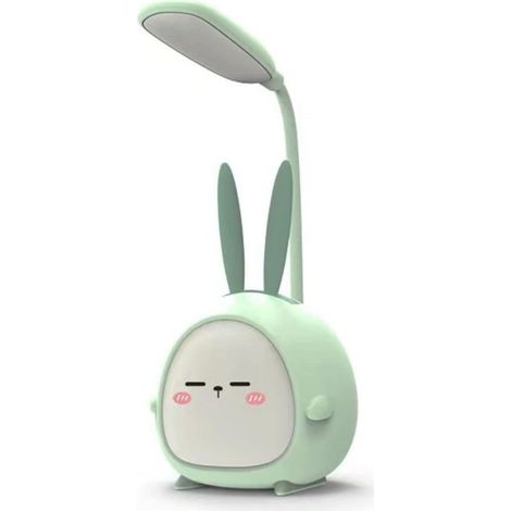 Portable Led Desk Lamp with Night Light Cute Rabbit Foldable USB Rechargeable Reading Lamp for Kids Bedroom Bedside Office (Green Rabbit) (1/5)