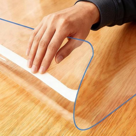 Nappe rectangulaire transparente 38 x 112 cm en PVC, épaisseur 2 mm (1/5)