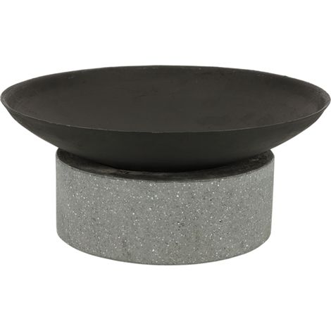 Esschert Design – Brasero en fonte et granito 59,6 x 26,5 cm – Résistant aux intempéries – Design moderne pour espaces extérieurs – Stabilité accrue