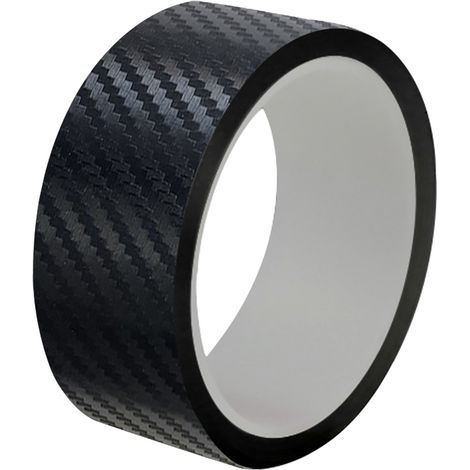 (3 cm x 150 cm - Noir carbone 3D) Autocollant de voiture brillant noir, motif fibre de carbone, imperméable, 3D/6D, pour pare-chocs et portières. Accessoires auto. (1/5)