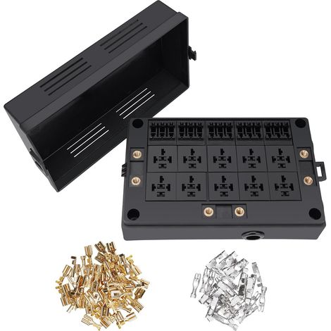 12V 15 Way Fuse Box Relay Fuse Box 10 Slots for 4 and 5 Pin Relay 15 Slots for ATC/ATO Fuses Universal Car Truck Relay Fuse Box (1/5)