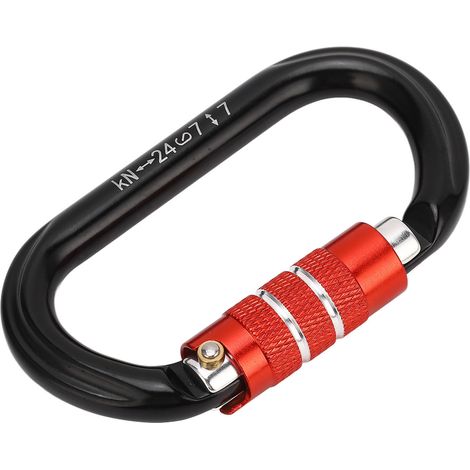 Mousqueton d'escalade en aluminium durable, mousqueton à vis léger et robuste en forme de O pour l'alpinisme et l'escalade. (1/5)