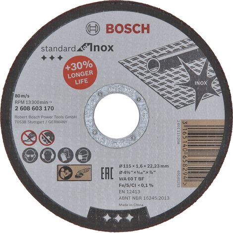 Bosch 2608603170 Disco abrasivo corte recto Standard Inox 115X1,6 25 uds (1/4)